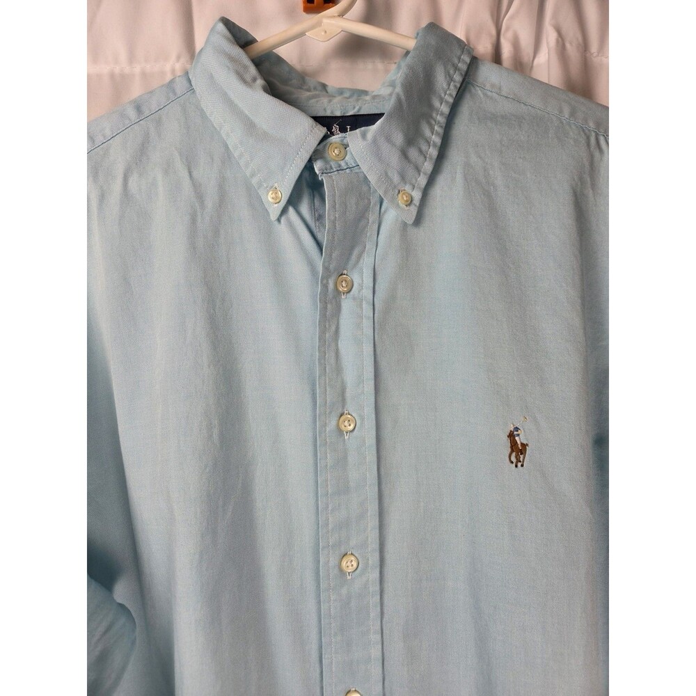 Polo Ralph Lauren Classic Fit Shirt Blue Button Down Pony Logo Men XL 17 32/33 - Picture 4 of 7